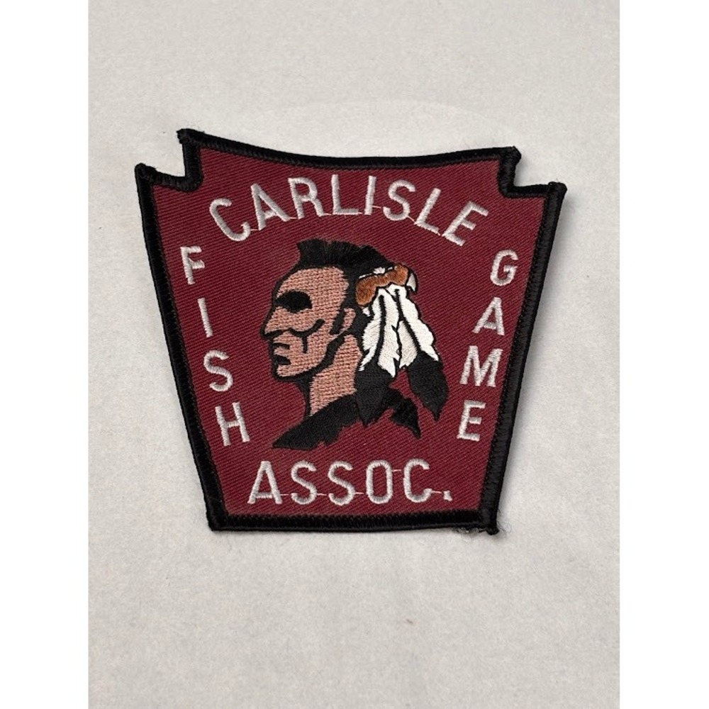 VTG Carlisle Fish & Game Assoc Patch Keystone PA Hunting Fishing Maroon Chief